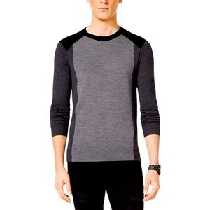 MICHAEL KORS Men’s Wool Colorblock Sweater Black Gray L